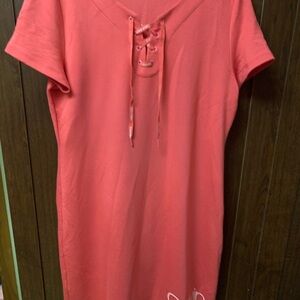 Calvin Klein Coral Lace-Up Dress